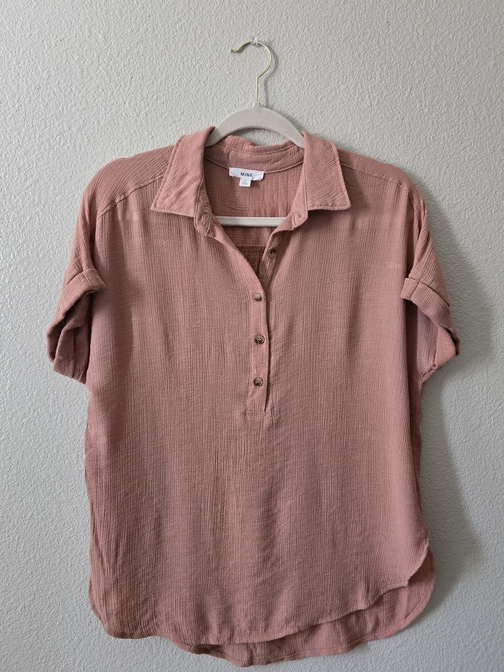 Dusty Rose Button-Down Shirt